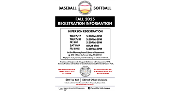 FALL REGISTRATION DATES